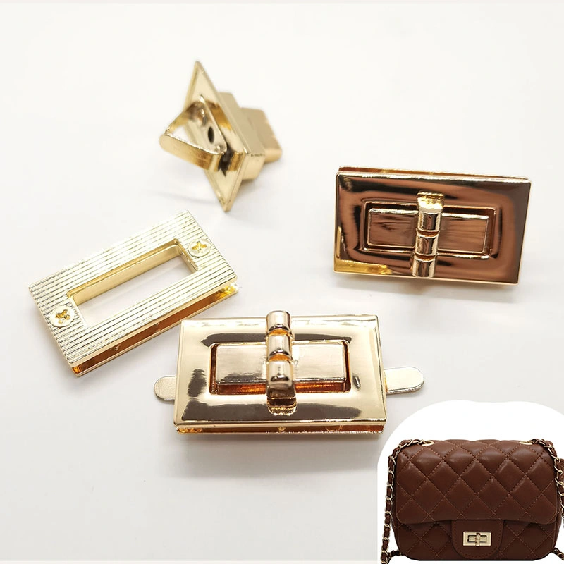 Metal Rectangle Closure Twist Lock Turn Lock for Bag Accessories