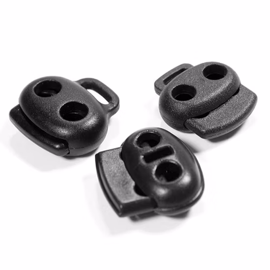 Fibbia di regolazione della corda elastica Fibbie a clip rotonde con ginocchiera Stringere i tappi del cavo all'estremità della corda a molla Blocco in plastica